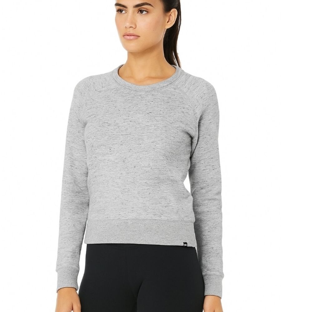 New Balance Heather Gray Crew Neck Long Sleeve Sweatshirt - Size Small